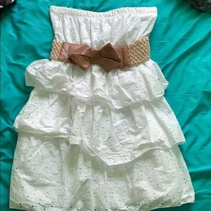 White strapless top!